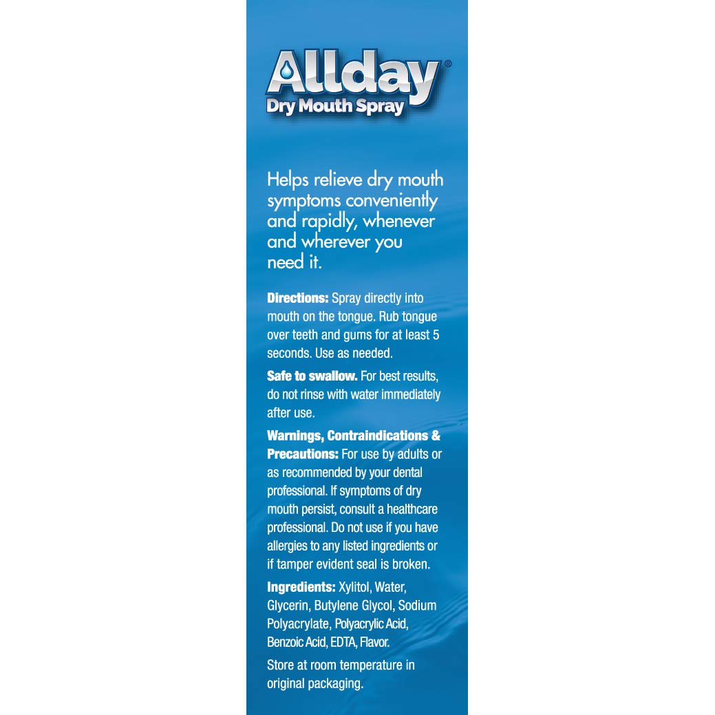 Allday 100% Xylitol-Sweetened Dry Mouth Spray, 1.5 oz Bottle (Pack of 2): Beauty
