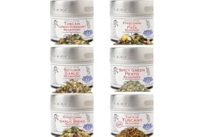 Italian Seasoning Gift Set | Tastes of Italy | Artisanal Spice Blends Six Pack | Non GMO, All Natural | No MSG, Gluten, Soy, Nuts | Small Batch, Hand Made Seasonings | No Artificial Ingredients, Ultra Premium | Made in USA | GLP-1 Friendly | Magnetic Tins | Gustus Vitae | #488