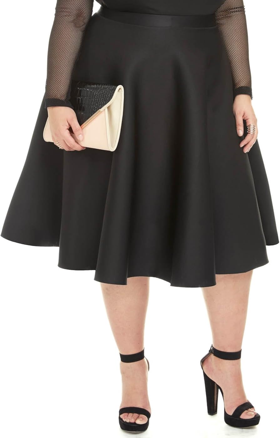 black circle skirt midi