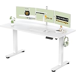 Veken 55 Inch Large Electric Standing Desk,Sit to