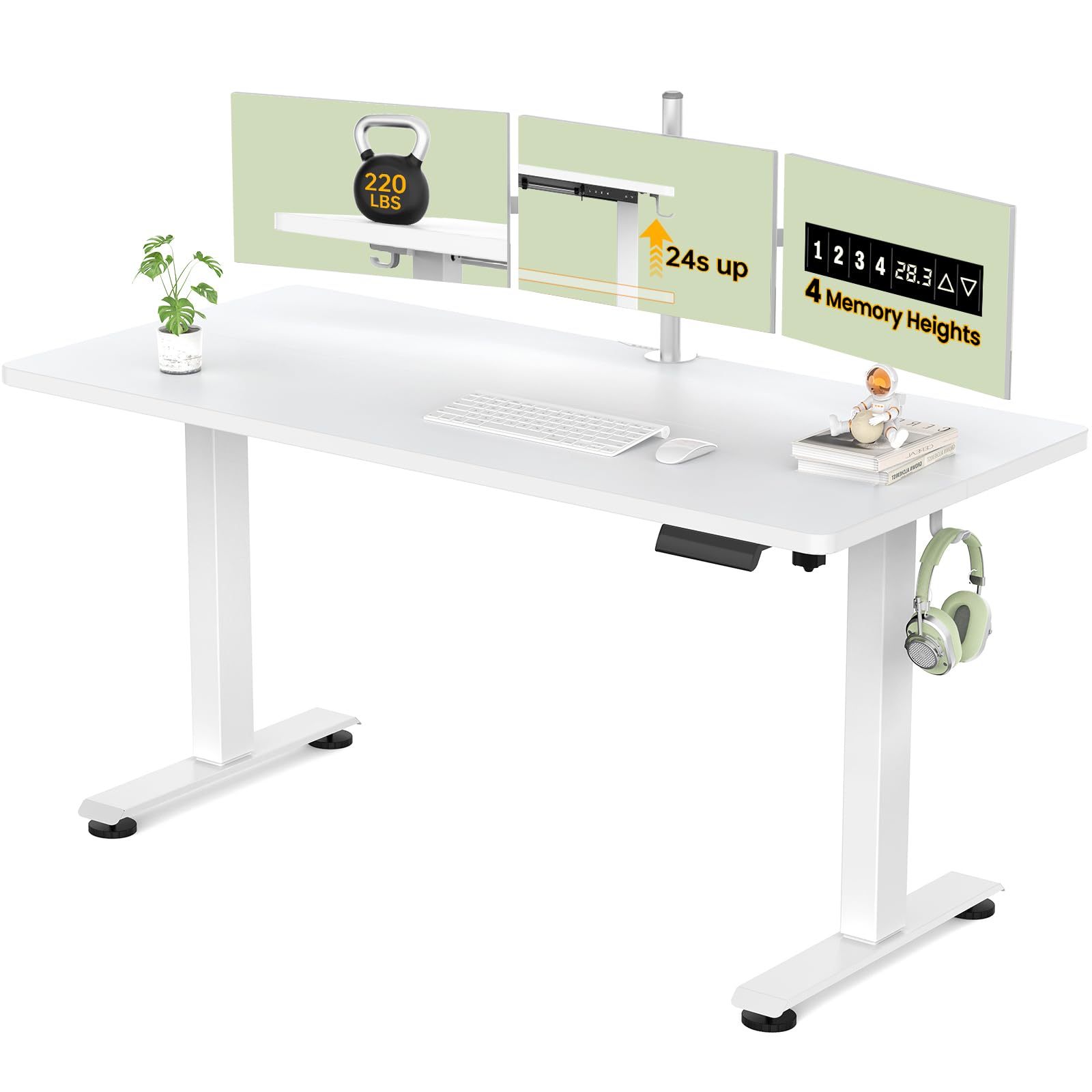 Veken 55 Inch Large Electric Standing Desk,Sit to