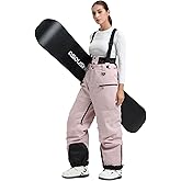 GSOU SNOW Womens Baggy Snowboard Pants Ski Bibs Snow Loose Overalls Waterproof Windproof Insulated Warm