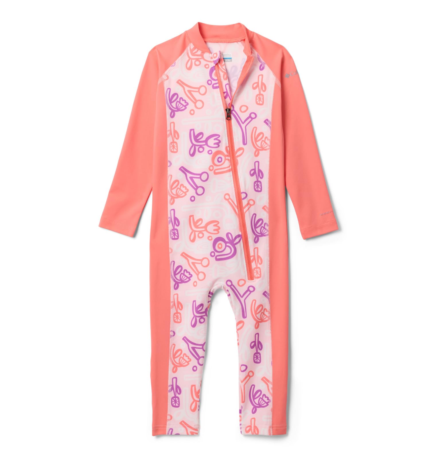 Photo 1 of Columbia Toddler Unisex Sandy Shores II Sunsuit, Satin Pink Marker Made/Hot Coral, 4T