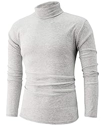 jonivey Mens Basic Turtleneck Long Sleeve