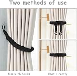 HOTUT Natural Cotton Rope Curtain Tiebacks 2 Pack Boho Style Black view 4