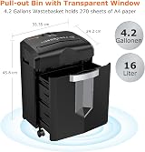 Bonsaii 12-Sheet Micro Cut Shredder C266-B Heavy Duty 60 Min 16L Bin view 6