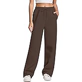 IWD Women's Cinch Bottom Sweatpants Fleece Lined Baggy Lounge Pants Wide Straight Leg Sweat Pants with 3 Pockets