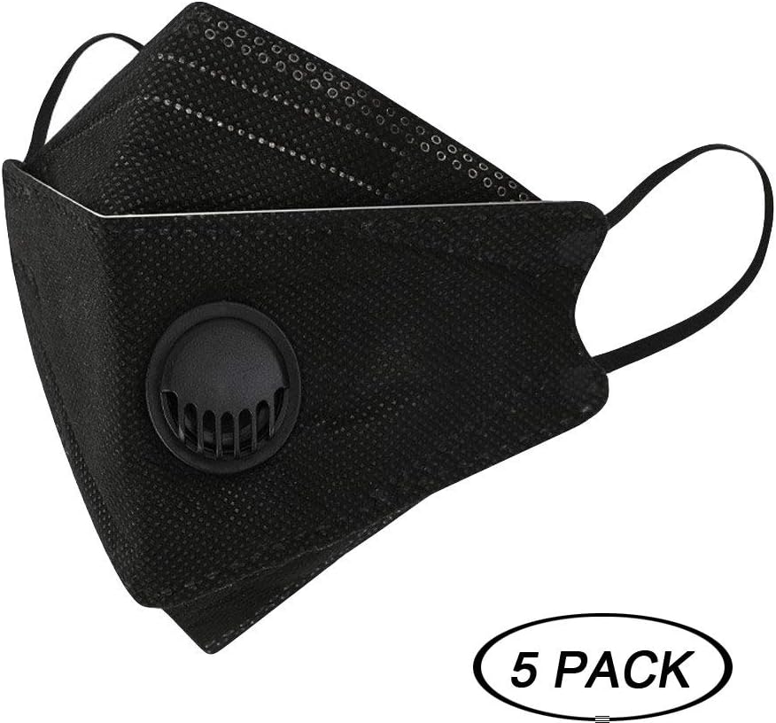 Protection Mask, Activated Carbon Dust Mask with Valves Washable Reusable Cloth Masks,Mask Protection from Dust Pollen Pet Dandruff Airborne Irritants (5 Pcs)