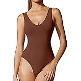 IUGA Bodysuits for Women Tummy Control V Neck Backless Bodysuit Tops Sleeveless Tank Top Body Suits for Women