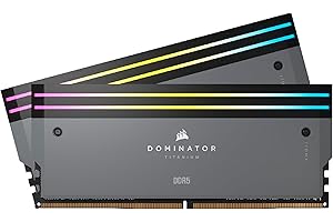 CORSAIR DOMINATOR TITANIUM RGB DDR5 64GB (2x32GB) DDR5 6000MHz CL30 AMD EXPO Intel XMP iCUE Compatible Computer Memory – Gray