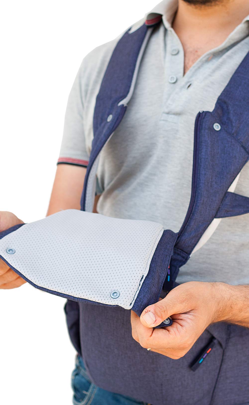 Flok - Marsupio Neonati Ergonomico Porta Bambino 0 36 mesi con Sedile e Cappuccio Removibile. Evolutivo, Regolabile e Traspirante. Multiposizione, Frontale, Schiena e Fronte Strada