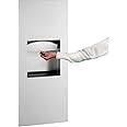 Bobrick Recessed Paper Towel Dispenser with Waste Receptacle for Commercial Use Holds 300 C-Fold/400 Multifold Towels 1.6-Gallon Leak-Proof Bin Stainless Steel for High-Traffic Restrooms (Model B-36903)
