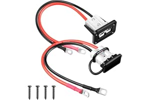 PAEKQ 50 Amp Battery Quick Connect/Disconnect Connector 8AWG 50A SB50 Anderson Connector Battery Cable to O Ring Terminal 12V-72V Wire Harness Plug Kit for Car Winch Trailer,Forklift 1Pair
