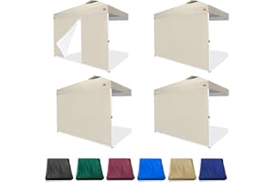JANCANOPY Beige SideWall for 10x10 Canopy Frame, 3 Pack SunWall and 1Pack Door Only, (with Zippers)