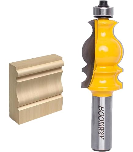Meihejia 1/2 Inch Shank Router Bit Set - 5 Piece Architectural Molding Edge-Forming Bits For Woodworking - View #7