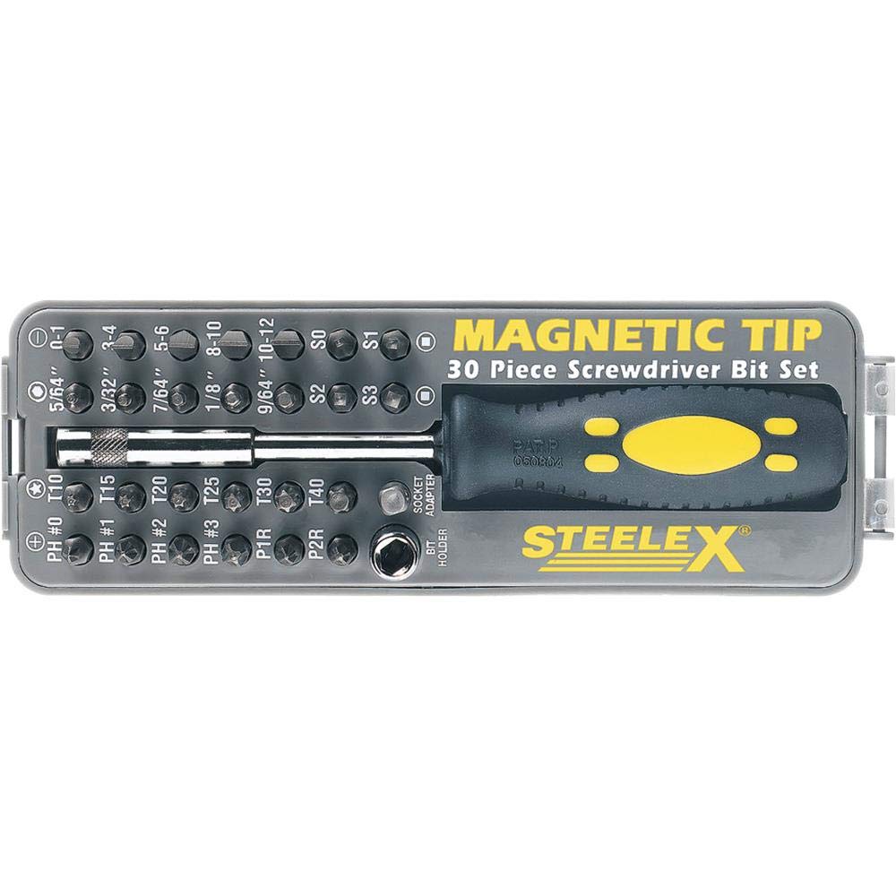 Steelex D2032 Magnetic Tip Screwdriver Bit Set, 30-Piece