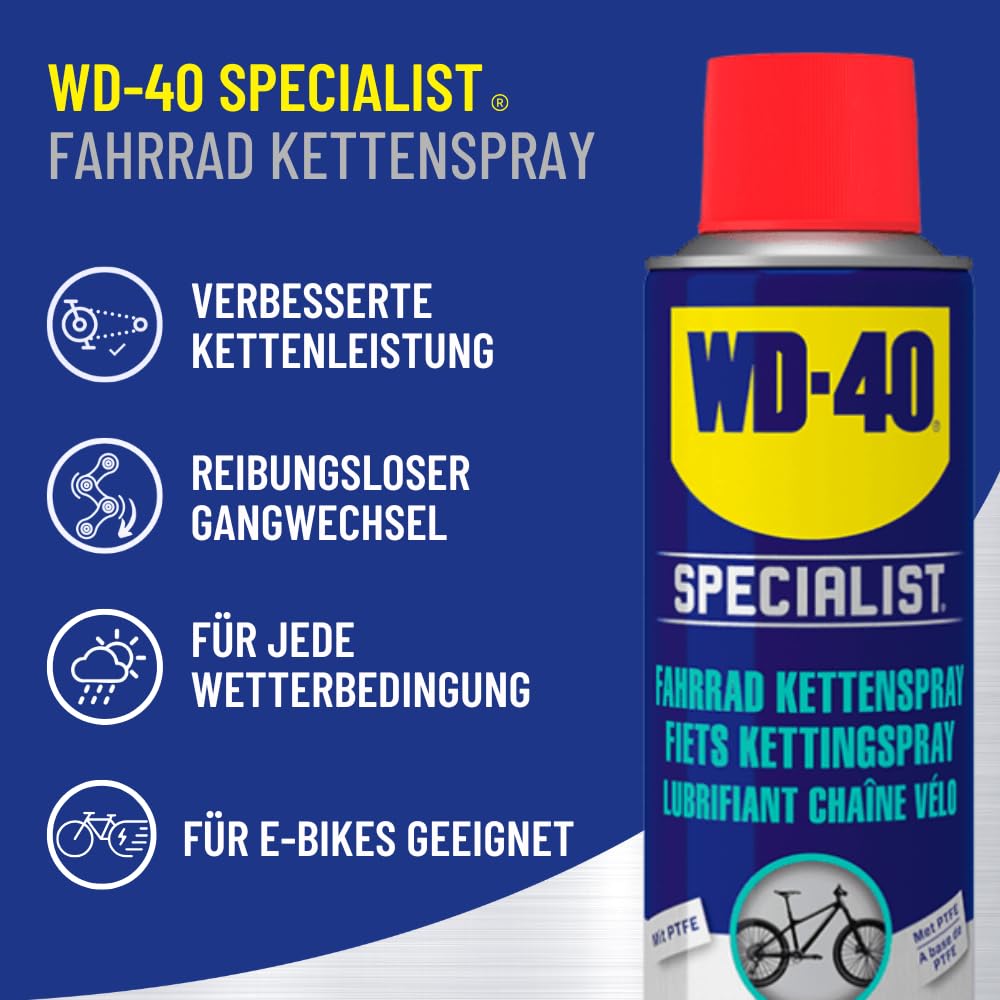 WD-40 Specialist Fahrrad Pflegeset - Komplettes Bike Pflegeset für Fahrräder mit Kettenspray, Kettenreiniger und Fahrradreiniger, eine nachhaltige Pflege und Schutz für alle Fahrradtypen, 3-teilig 2