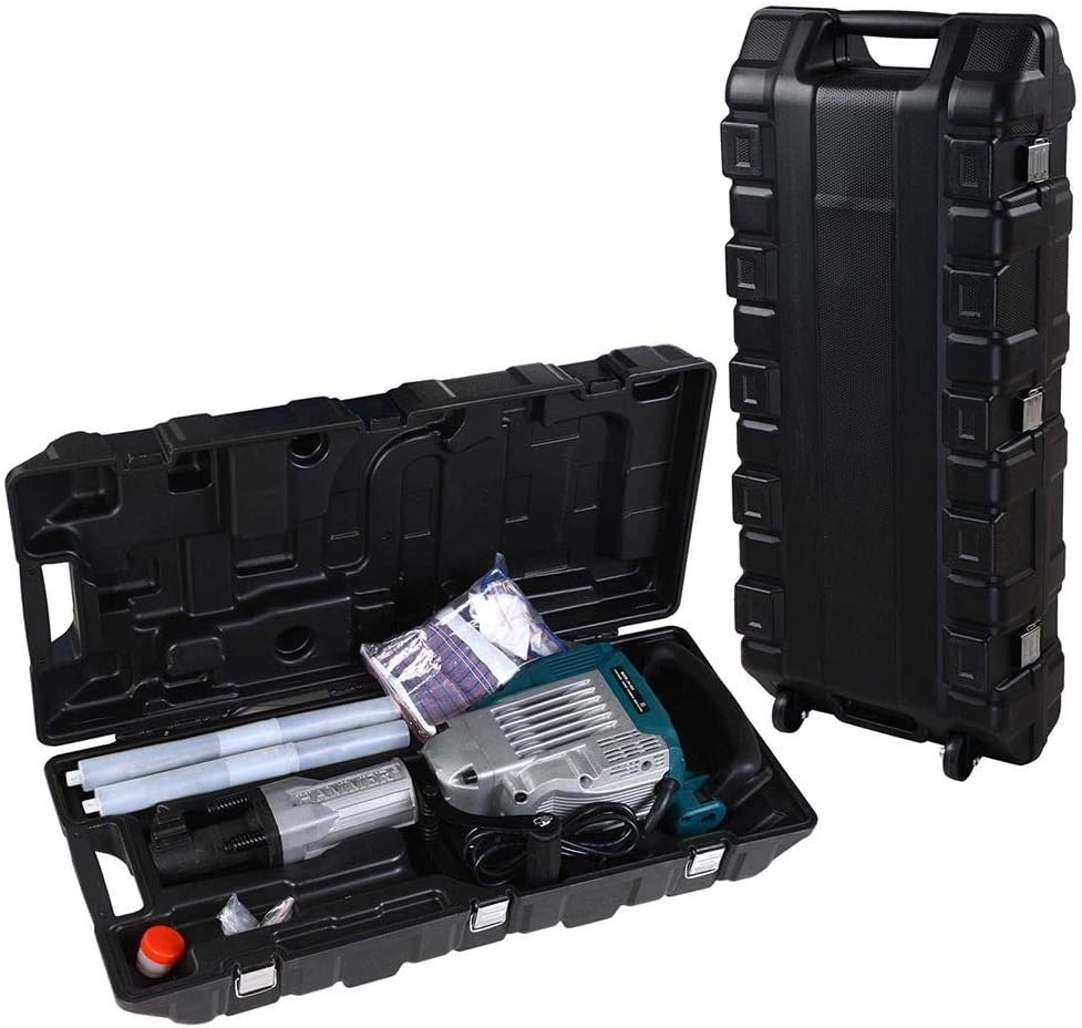 Chi Mercantile Demolition Drilling Machine Industrial Heavy Duty Jackhammer Complete Set with Rolling Hardcase 3600W 110V / 60Hz