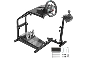 Racing Wheel Stand Height Adjustable Steering Wheel Stand, Driving Simulator Cockpit Compatible with Logitech G25, G27, G29, 