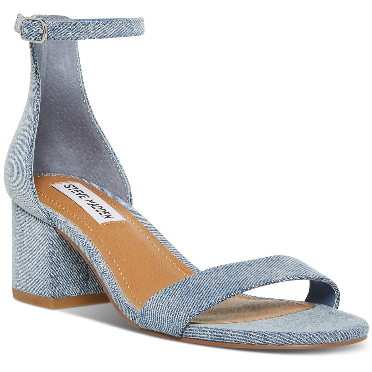 Womens Irenee Denim Ankle Strap Dress Sandals