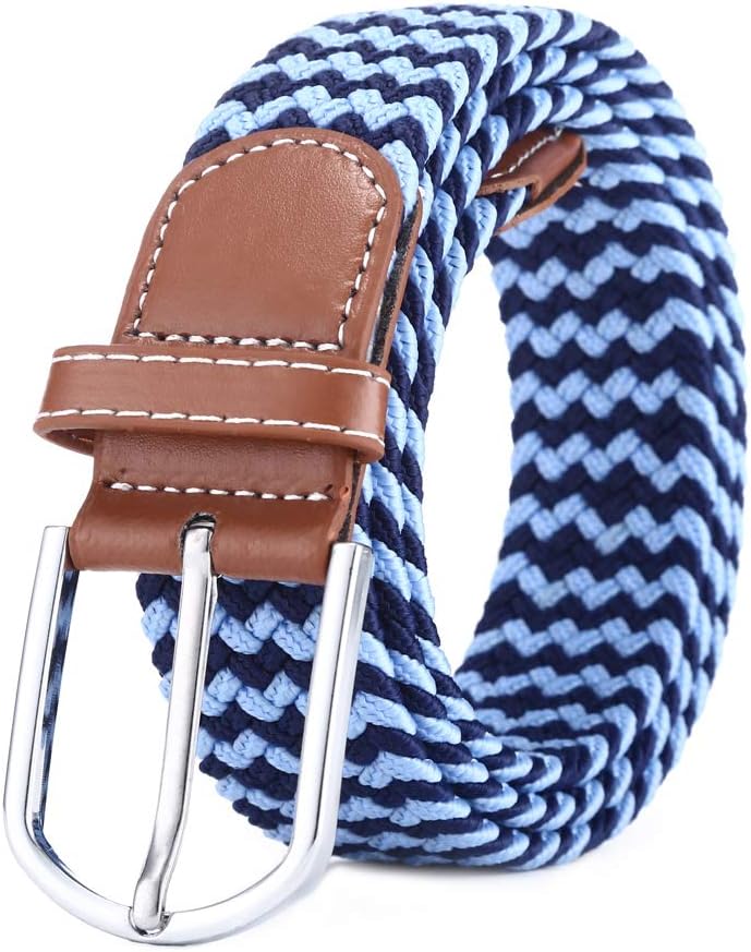 BOZEVONElastic Woven Belt - Multi-colours Elasticated Braided Stretch Fabric Belt For Men Women
