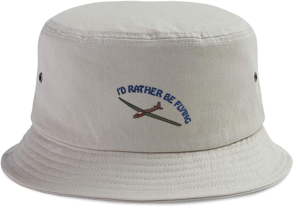 Speedy Pros Bucket Apparel Hat I'd Rather Be Flying Glider Embroidery