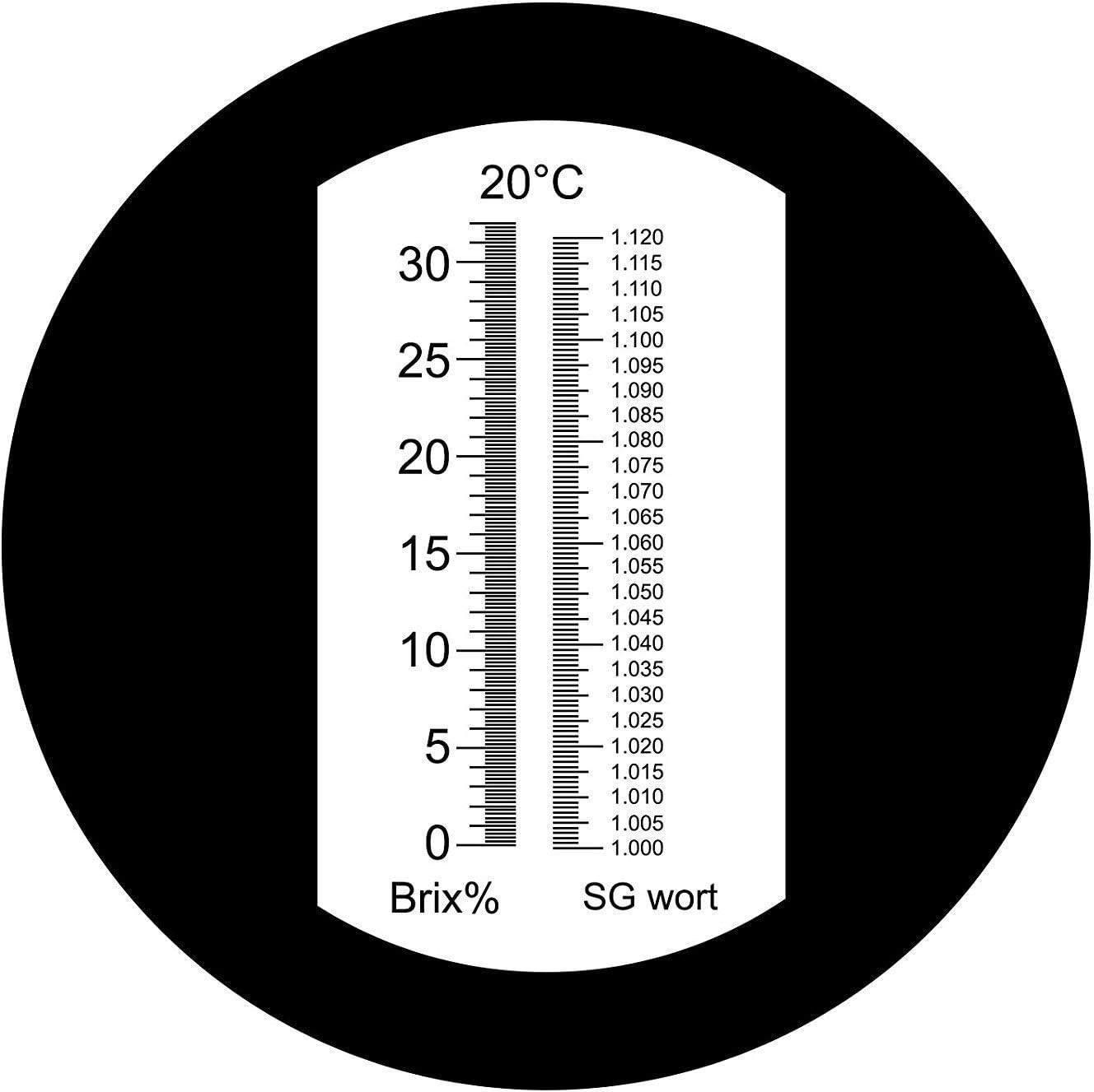 Brix Beer Wort & Wine Refractometer ATC Dual Scale, Specific Gravity 1.000-1.120 & Brix 0-32% - Image 3