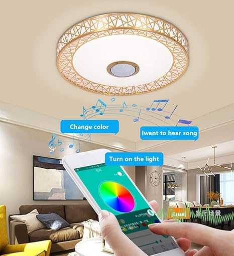 Yupin Led Ceiling Light Music Ceiling Lamp Dimmable Rgb Color