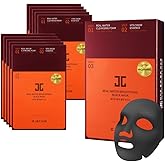 JAYJUN Real Water Brightening Black Mask, Pack of 10 Sheets, 25ml, 0.84 fl. oz., Brightening, Hydrating, Sheet Mask, 3 Step