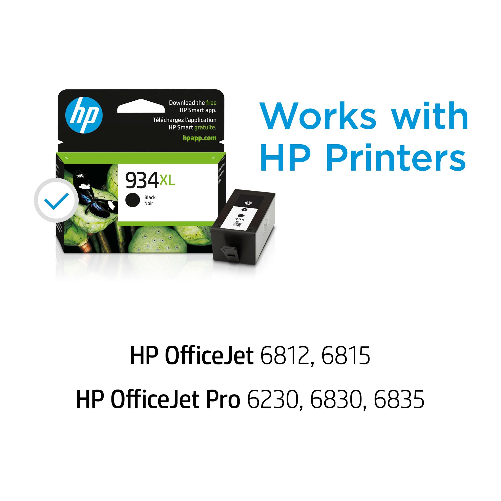 HP 934XL Black High-yield Ink Cartridge | Works with HP OfficeJet 6810; OfficeJet Pro 6230, 6830 Series | C2P23AN