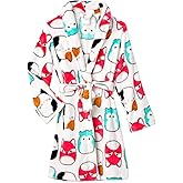 Squishmallows Girls Bathrobe Very Soft Flannel Plush Kids Sleep Robe Pajamas Sleepwear