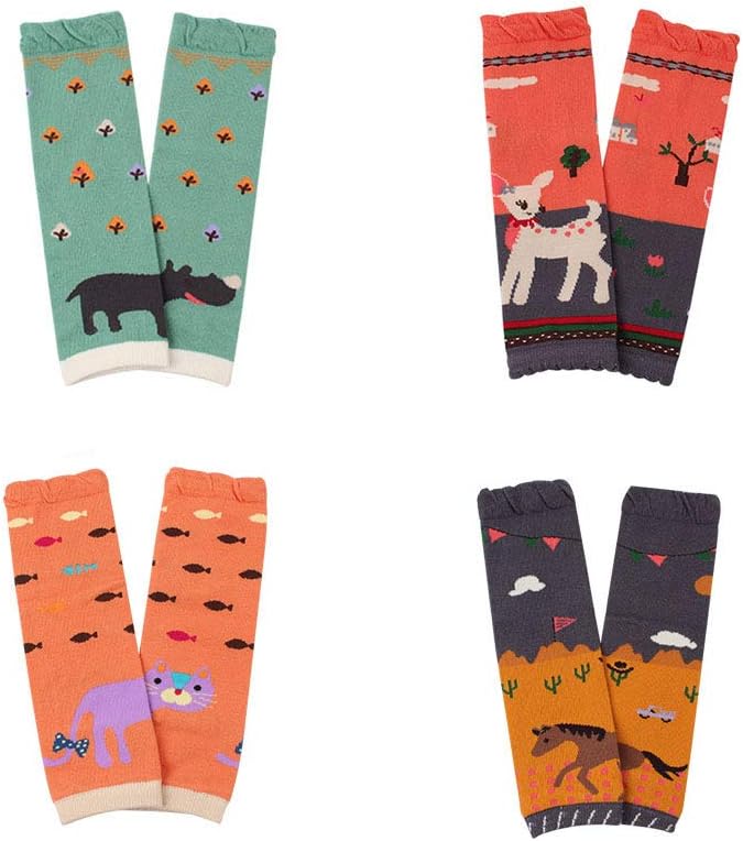 4Pack Kids Baby Leg Warmers Toddler Boys Girls Cotton Leggings Kneepads for Crawling Warming