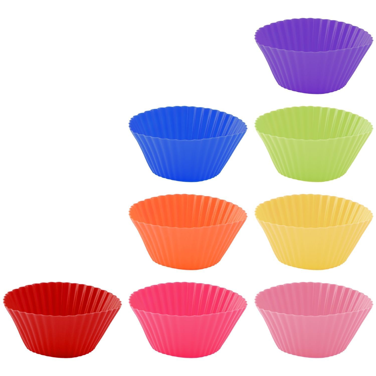 Vanyibro Silicone Baking Cup 24Pcs Baking Cupcake Cases Cups Muffin Cupcake Molds Reusable Cake Molds Dishwasher Safe Cupcake Holder Perfect for Baking Cakes Ice Creams Puddings