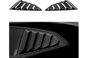 MICROCK Rear Side Window Louvers Air Vent Triangular Window Glass Shades Cover for 2016 2017 2018 2019 2020 2021 2022 Chevy Camaro, Matte Black