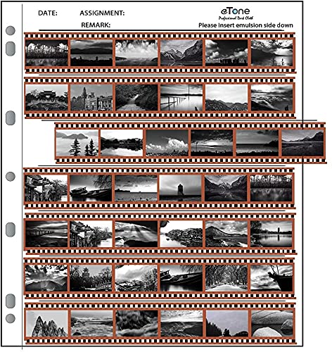 Acid Free Archival Film Bag Album Protector Storage Box Binder with Ring for Printfile Standard 135 35mm 120 4x5 8x10 Negative Pages (50x135 Negative Bag)