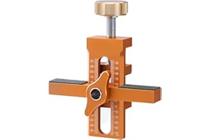 Aluminum Alloy Cabinet Door Mounting Jig, 7 to 40mm Clamping Thickness Woodworking Leveler, Rebounder Hole Jig with Single Do