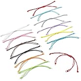 GOMAKERER 24 Pcs 12 Colors Half Finished Polyester Thread Bracelets, Adjustable Rope Thread Bracelet Slider Friendship Bracelet with Jump Rings for Jewelry Making DIY Findings