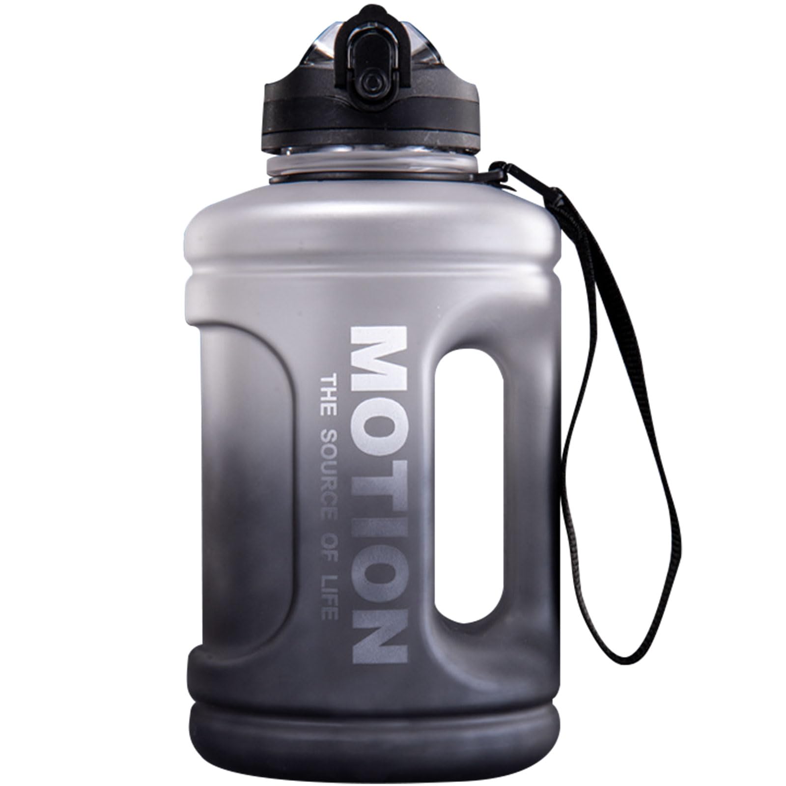 Ogetok 1.5L Large Water Bottle 50oz Black Water Jug, 0.4 Gallon Sports Gym Drink Container with Handle & Straw, Leakproof BPA Free Big Water Bottle to Ensure You Drink Enough Water Daily for Fitness
