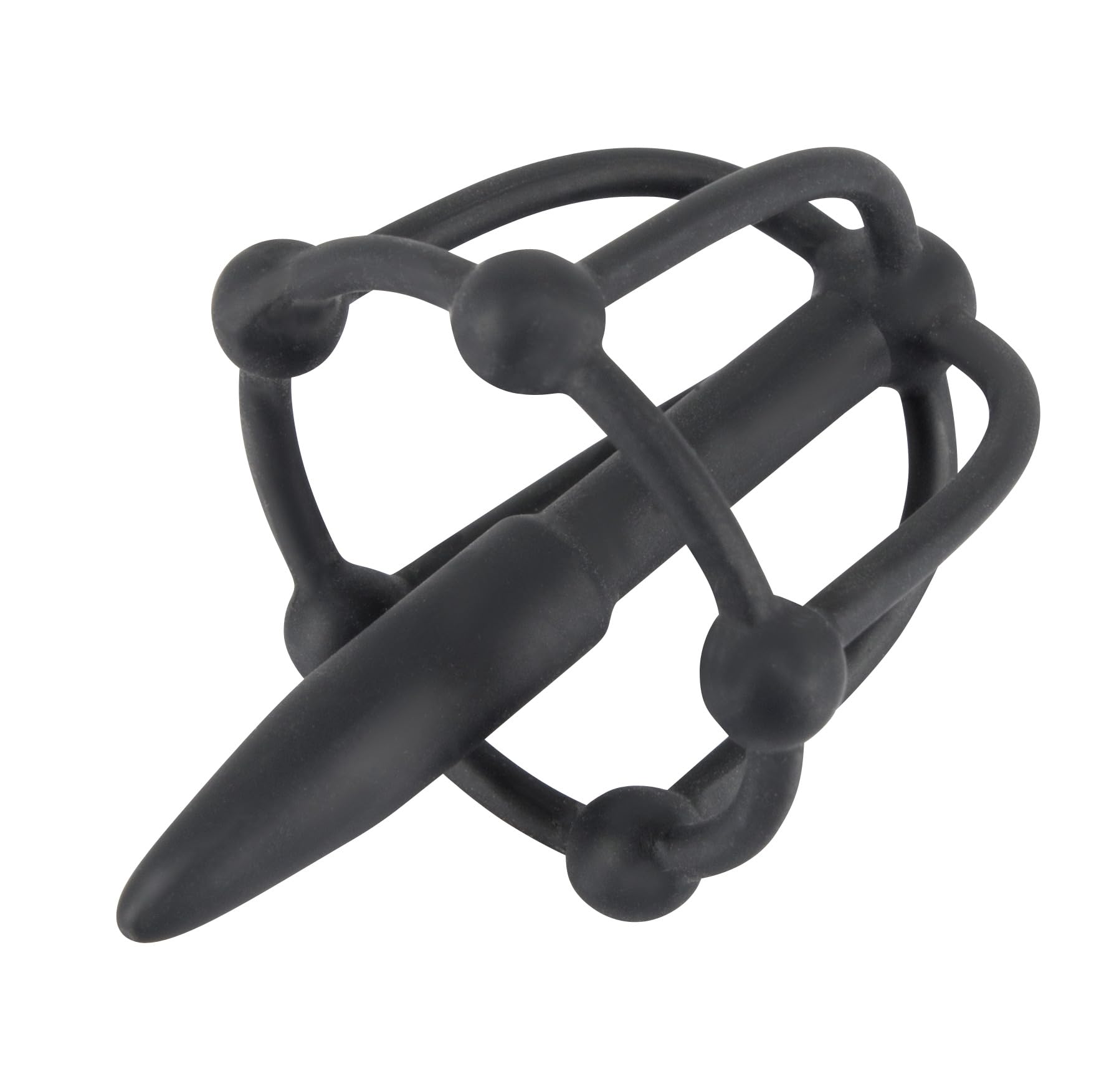 You2Toys Penisplug Glans Cage - schwarzer Dilator für Männer und Frauen, mit Eichelkäfig, Plug mit Stopperkugel