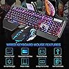 Gaming-Keyboard-and-Mouse-Combo-Gray-Alloy-Panel-Mechanical-feel-Wired-16-LED-RGB-Backlit-USB-Keyboard-with-Wrist-Rest-Phone-Holder-for-PC-Gamers-Xbox-PS4-3200DPI-LED-Breathing-Backlit-Mouse Wired Gaming Keyboard and Mouse Combo Set, Gray Alloy Panel, 16 LED RGB Backlit with Removable Wrist Rest, 26 Keys Anti…