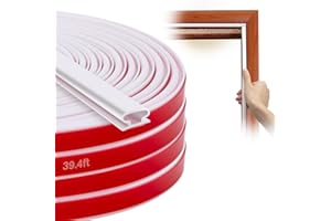 SUNMON Upgraded Silicone Weather Stripping Door Seal Strip for Doors and Windows, 39.4ft Self-Adhesive Door Soundproofing Str