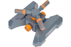 LINEX Sprinklers for Yard, 360 Degree Rotating Garden and Lawn Sprinkler for Large Area Coverage, Adjustable Spray for Outdoor