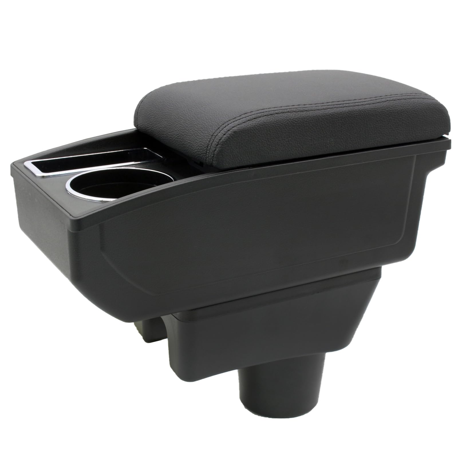 Photo 1 of for Mitsubishi Mirage 2014-2024 Car Armrest Box Center Console Accessory Leather Arm Rest Double-Layer Storage Space with Cup Holder (Black Thread)