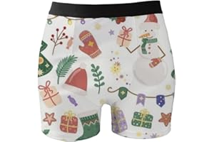 Cooling Underwear Multicolor Christmas Pattern Tagless Boxer Briefs Jogging Retro Gym Big and Tall Boxers Gifts for Men