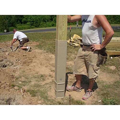 4 in. x 4 in. x 3-1/2 ft. Cedar Tone HDPE Composite Fence Post Cover