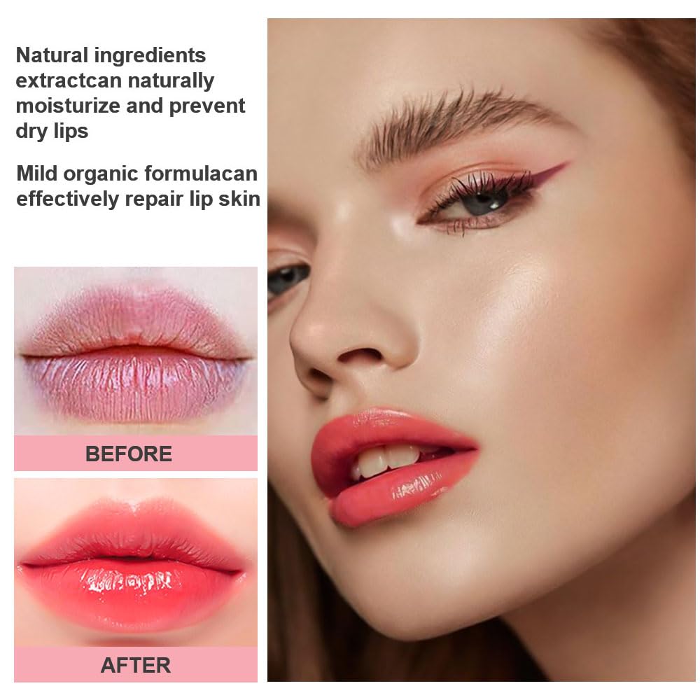 BINGBRUSH Aloe vera Color Changing Lipstick,Moisturizer Long Lasting Lip Care Magic Lip Gloss,Makeup Lipstick Set (2pcs Strawberry, 2 Count (Pack of 1))