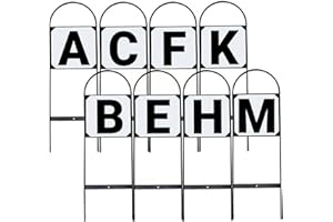EQUIESSENTIALS Equi-Essentials Dressage Metal Stake Markers | Equestrian Sport Durable 27" High Dressage Markers with Black Letters A, B, C, E, F, H, K, M | Set of 8