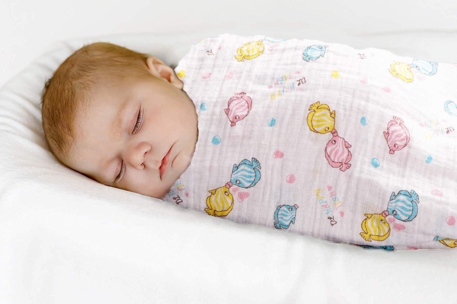 CozyWay Baby Muslin Swaddle Blankets – Baby Cotton Blanket Boys/Girls/Unisex 4 Pack, Swaddle Wrap, Receiving Blankets, Bath Towel, Newborn Shower Gifts, 47x47 (Undersea World)