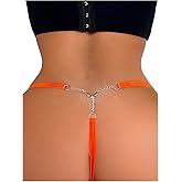 RoseSeek Women's Sparkling Butterfly Chain Underwear Low Rise Cheeky G String Panty