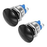 MECCANIXITY 2PCS 3A 16MM 5/8" Momentary Mushroom